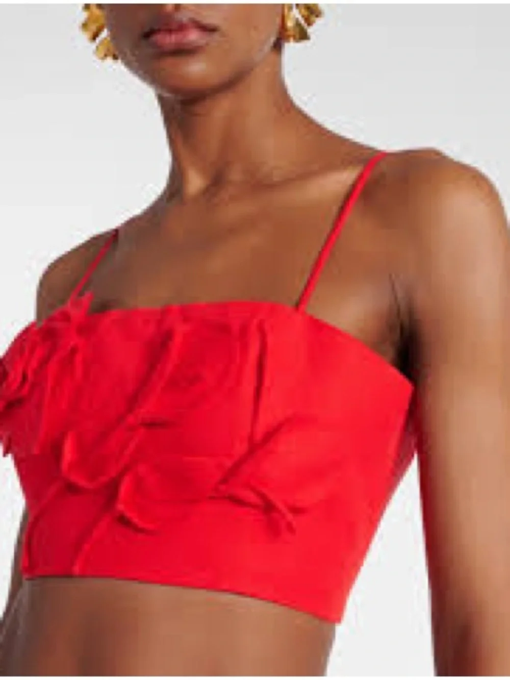 Farm Rio Anthropologie Floral Appliqué Crop Top - Picture 5 of 16